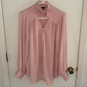 Torrid Size 3 light pink long sleeve button down blouse